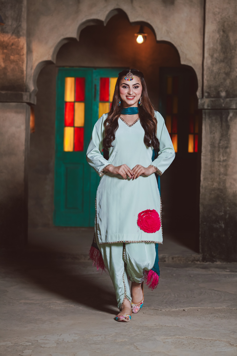 green floral dress old navy Ira Powder Green Dhoti Pants Set – Sushram main image 0